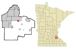 Location of the city of Coates within Dakota County, Minnesota
