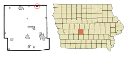 Location of Woodward, Iowa