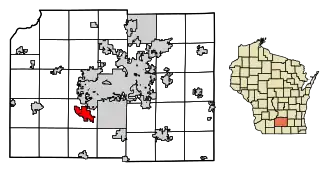 Location of Verona in Dane County, Wisconsin