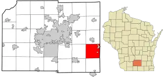 Location in Dane County and the state of Wisconsin.