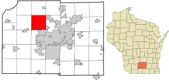 Location in Dane County and the state of Wisconsin.