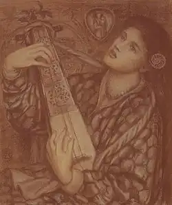 Dante Gabriel Rossetti, A Christmas Carol (chalk), 1867. Aglaia Coronio was the first to acquire this piece.[18]