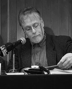 David Huerta in 2009, in a poetry reading