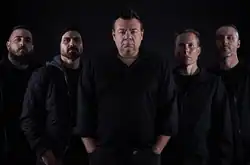 Daysend in 2025. L-R: Jason Turnbull, Aaron Bilbija, Simon Calabrese, Michael Kordek, Mat Piccolotto