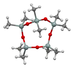 Ball-and-stick model of the decamethylcyclopentasiloxane molecule