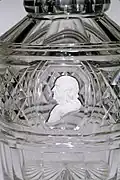 fancy bottle with image of Benjamin Franklin on side