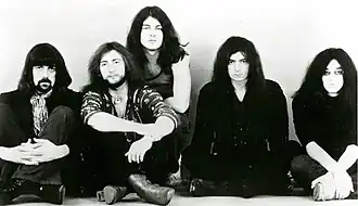 Deep Purple's Mark II line-up in 1971. Left to right: Jon Lord, Roger Glover, Ian Gillan, Ritchie Blackmore and Ian Paice.