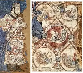 Delegate with Simurgh design on his dress in the Afrasiab murals, 648-651 CE.[21]