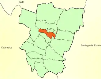 Location of Lules Department in Tucumán Province.