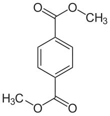 Structural formula of dimethyl terephthalate