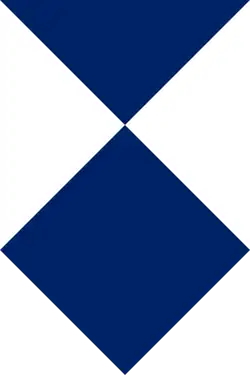 Royal blue and white shield