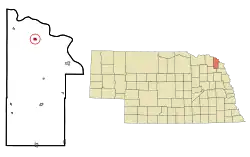 Location of Newcastle, Nebraska