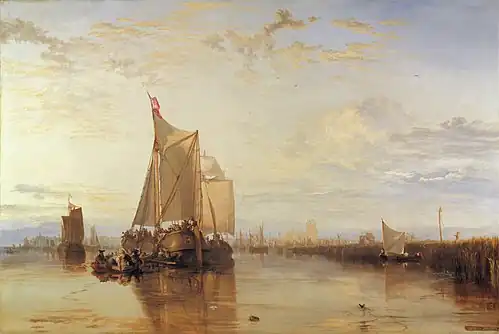 Dort or Dordrecht: The Dort packet-boat from Rotterdam becalmed, 1818, oil on canvas, Yale Center for British Art