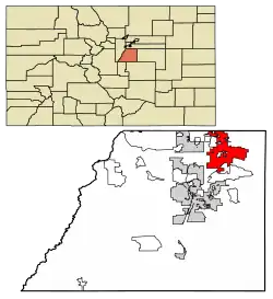 Location of Parker in Douglas County, Colorado