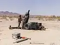 The original Dragon Fire prototype, using the TDA (France) upper portion of the 2R2M mortar system.[7]