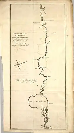 Map of Bayou Manchac (1770) from Library of Congress