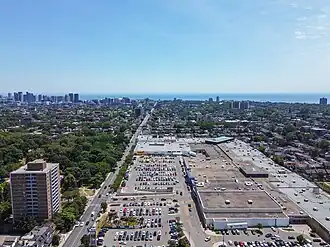 Aerial view of Dufferin Grove in 2022