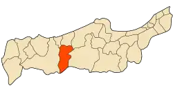Location of Sidi Semiane within Tipaza Province