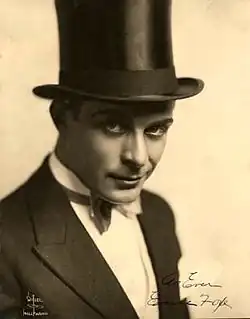 Black and white photograph of male actor from 1914