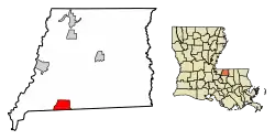 Location of Slaughter in East Feliciana Parish, Louisiana.