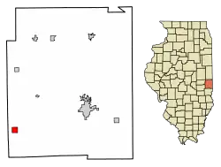 Location of Kansas in Edgar County, Illinois