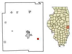 Location of Vermilion in Edgar County, Illinois.