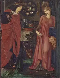 Fair Rosamund and Queen Eleanor, Edward Burne-Jones, 1861, Yale Centre for British Art
