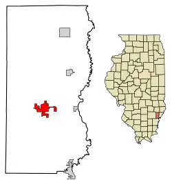 Location of Albion in Edwards County, Illinois.