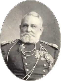 1901 black and white head and shoulders photo of Edwin F. Townsend in dress uniform