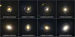 Some observed Einstein rings by SLACS