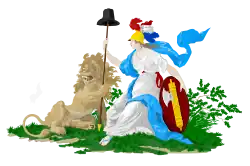 Dutch Maiden, the national symbol of the Batavian Republic, bearing the fasces