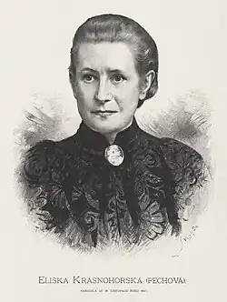 Portrait of Eliška Krásnohorská by Jan Vilímek
