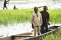 Children in locally made Canoes
