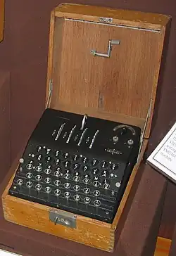 Enigma G, used by the Abwehr, had four rotors, no plugboard, and multiple notches on the rotors.
