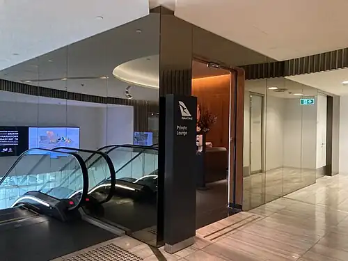 Entrance to the Qantas Chairman's Lounge at Canberra Airport