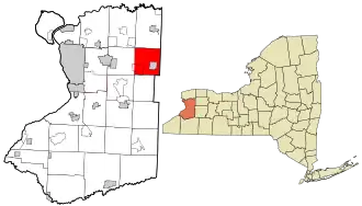 Location in Erie County and the state of New York.