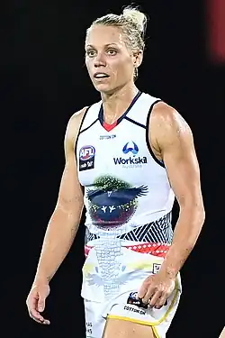 Close-up photo of Phillips in a Port Adelaide home guernsey