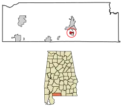 Location of Riverview in Escambia County, Alabama.