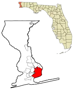 Location of Pensacola, Florida