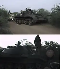 Tank captured by Islamic Courts Union fighters during the 2006 Ethiopian invasion of Somalia