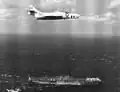 F9F-8P over USS Essex in 1960