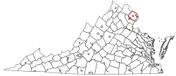 Location of Fairfax in Virginia