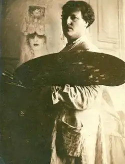 Black-and-white portrait of Federico Beltrán Masses in 1914