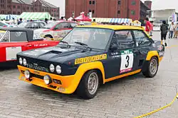 Fiat Abarth 131 rally car with "Olio Fiat" livery