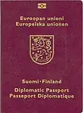 Front cover of a biometric diplomatic passport (2006–2012 design)