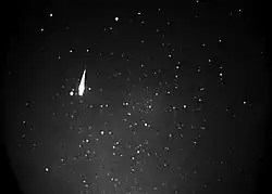 Sky image from Ladd Observatory on January 19, 2012, showing the flash of a bright fireball