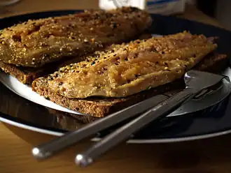 Danish mackerel on rye bread