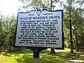 Historic marker at the burial site of Marion
