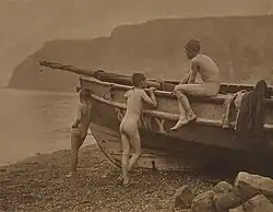 Three Naked Boys Around a Coble, 1880s