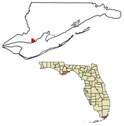 Location within Franklin County and Florida
